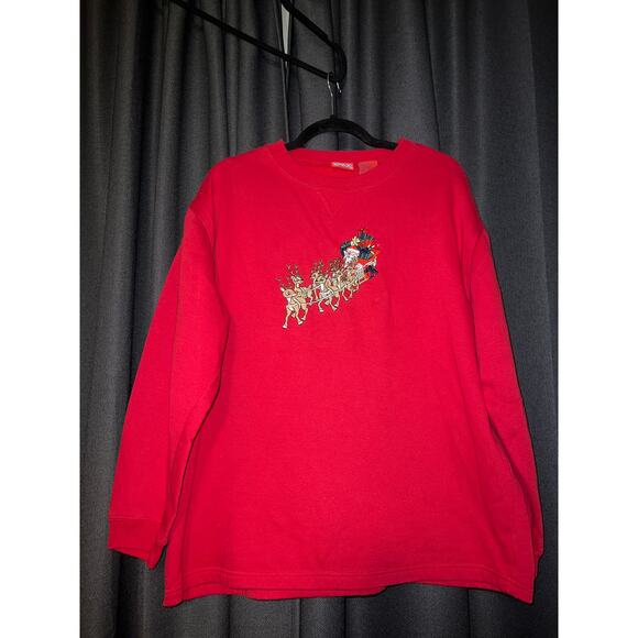 Ugly Christmas Sweater Sweaters - Ugly Christmas Sweater Xmas Sweatshirt Crewneck Size Large Rudolph